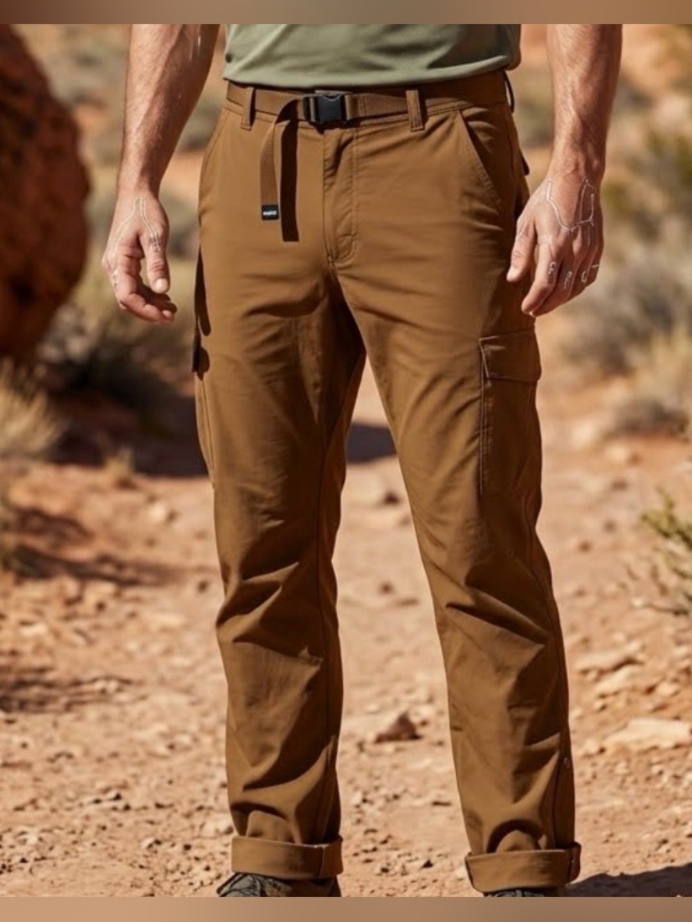 Men's Prana Pants size 40x34 Brown Stretch Zion Slim Cargo Pants Hiking Pants